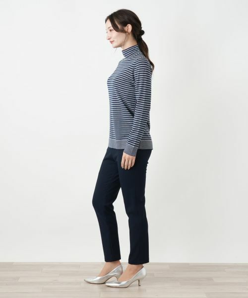 Leilian / レリアン ニット・セーター | 切替ボーダーハイネックカットソー | 詳細5