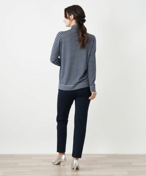 Leilian / レリアン ニット・セーター | 切替ボーダーハイネックカットソー | 詳細6