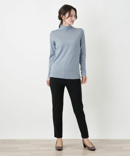 Leilian / レリアン ニット・セーター | 切替ボーダーハイネックカットソー | 詳細7