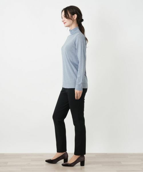 Leilian / レリアン ニット・セーター | 切替ボーダーハイネックカットソー | 詳細8