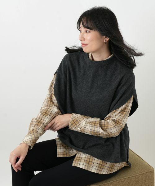 Leilian / レリアン シャツ・ブラウス | リバーシブルチェックブラウス | 詳細7