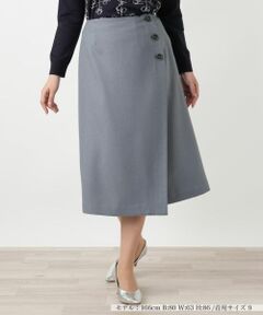 Leilian / レリアン ミニ・ひざ丈スカート | ラップ風ミディスカート