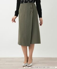 Leilian / レリアン ミニ・ひざ丈スカート | ラップ風ミディスカート