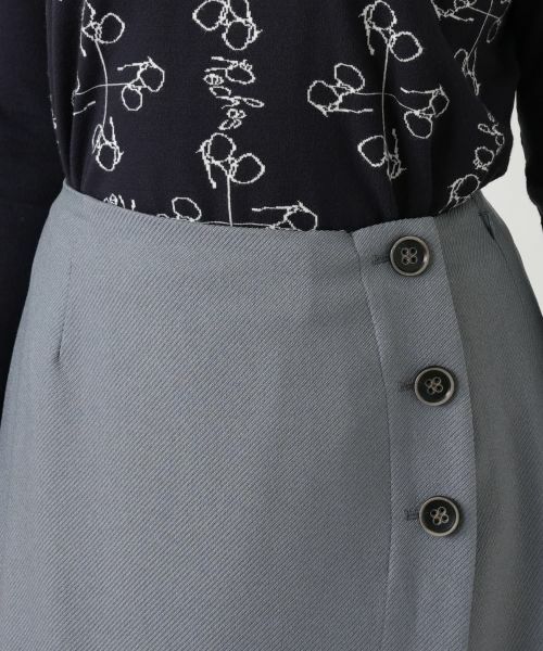 Leilian / レリアン ミニ・ひざ丈スカート | ラップ風ミディスカート | 詳細10