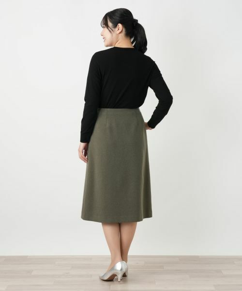 Leilian / レリアン ミニ・ひざ丈スカート | ラップ風ミディスカート | 詳細3