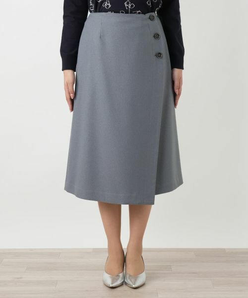 Leilian / レリアン ミニ・ひざ丈スカート | ラップ風ミディスカート | 詳細7