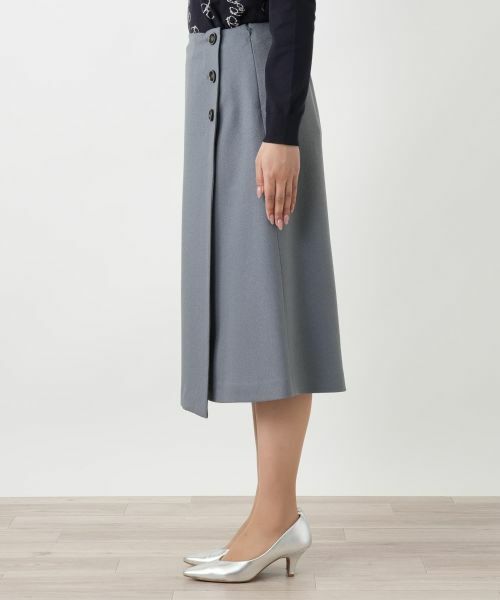 Leilian / レリアン ミニ・ひざ丈スカート | ラップ風ミディスカート | 詳細8