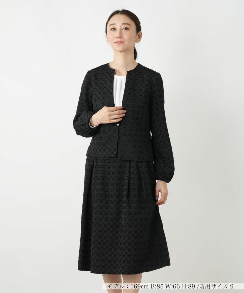 Leilian/レリアン ドット柄セットアップスーツ【セレモニー】 ブラック 13(XL) Leilian/レリアン ドット柄セットアップスーツ【セレモニー】 ブラック 13(XL)