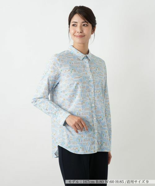 Leilian/レリアン LIBERTYプリントシャツブラウス【25年10月カタログ】 スカイブルー 11(L) Leilian/レリアン LIBERTYプリントシャツブラウス【25年10月カタログ】 スカイブルー 11(L)