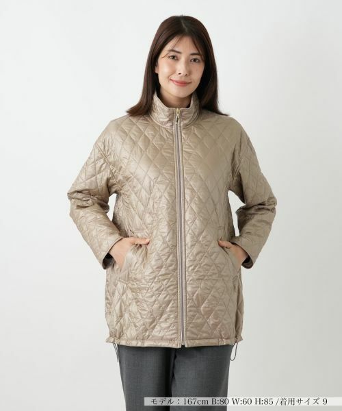 Leilian / レリアン テーラードジャケット | 中わたキルティングジャケット(キャメル)