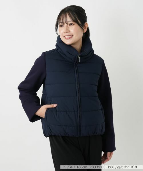 Leilian / レリアン テーラードジャケット | 中わた切替ジャケット(ネイビー)