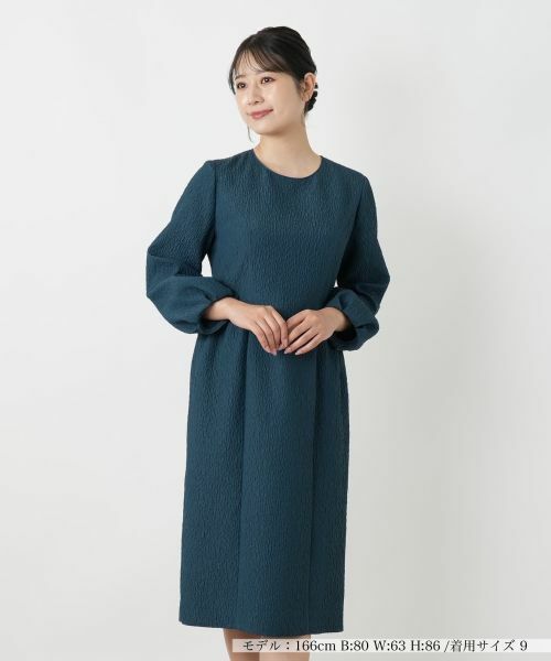 Leilian/レリアン 洗えるボリュームスリーブワンピース【セレモニー】 カーキ 11(L) Leilian/レリアン 洗えるボリュームスリーブワンピース【セレモニー】 カーキ 11(L)