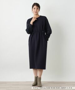 Leilian / レリアン ドレス | 洗えるダンボールニット袖異素材MIXワンピース【25年10月カタログ】