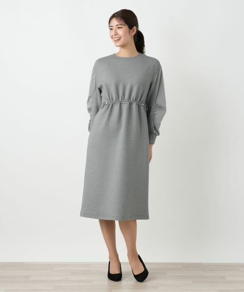 Leilian / レリアン ドレス | 洗えるダンボールニット袖異素材MIXワンピース【25年10月カタログ】 | 詳細12