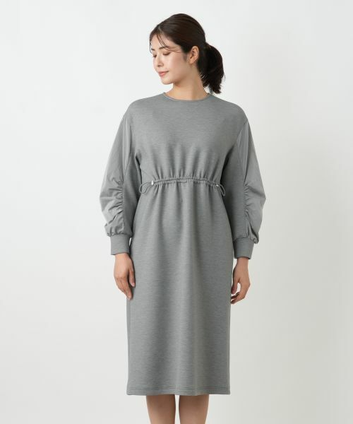 Leilian / レリアン ドレス | 洗えるダンボールニット袖異素材MIXワンピース【25年10月カタログ】 | 詳細15