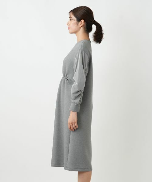 Leilian / レリアン ドレス | 洗えるダンボールニット袖異素材MIXワンピース【25年10月カタログ】 | 詳細16