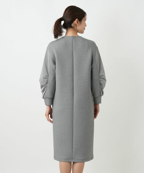 Leilian / レリアン ドレス | 洗えるダンボールニット袖異素材MIXワンピース【25年10月カタログ】 | 詳細17