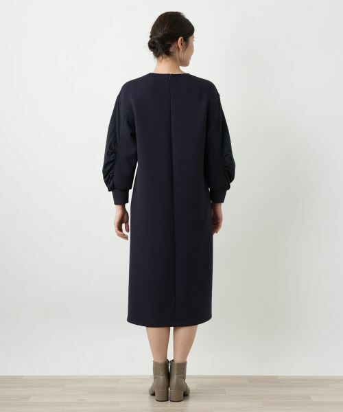 Leilian / レリアン ドレス | 洗えるダンボールニット袖異素材MIXワンピース【25年10月カタログ】 | 詳細6