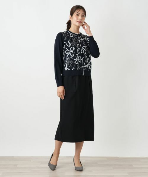 Leilian / レリアン カーディガン・ボレロ | リボン柄クルーネックカーディガン | 詳細4