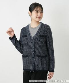 Leilian / レリアン テーラードジャケット | Vネックニットジャケット