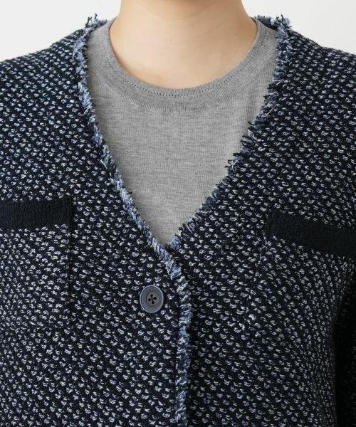 Leilian / レリアン テーラードジャケット | Vネックニットジャケット | 詳細10
