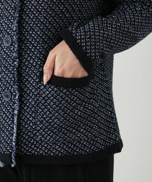 Leilian / レリアン テーラードジャケット | Vネックニットジャケット | 詳細14