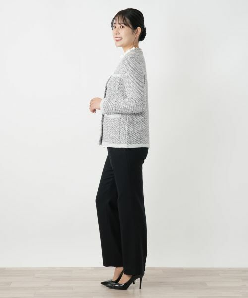 Leilian / レリアン テーラードジャケット | Vネックニットジャケット | 詳細2