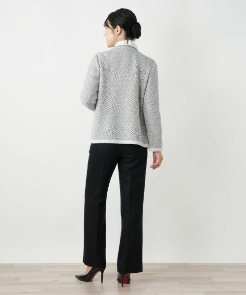 Leilian / レリアン テーラードジャケット | Vネックニットジャケット | 詳細3