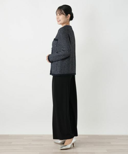 Leilian / レリアン テーラードジャケット | Vネックニットジャケット | 詳細5