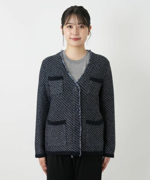 Leilian / レリアン テーラードジャケット | Vネックニットジャケット | 詳細7