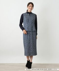 Leilian / レリアン セットアップ | ヘリンボーンプリントジレスーツ【25年10月カタログ】