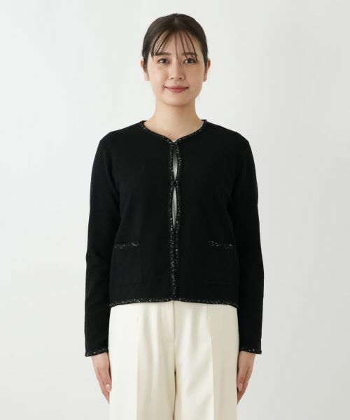 Leilian / レリアン カーディガン・ボレロ | ラメトリムショートカーディガン【Leilian WHITE LABEL】 | 詳細4