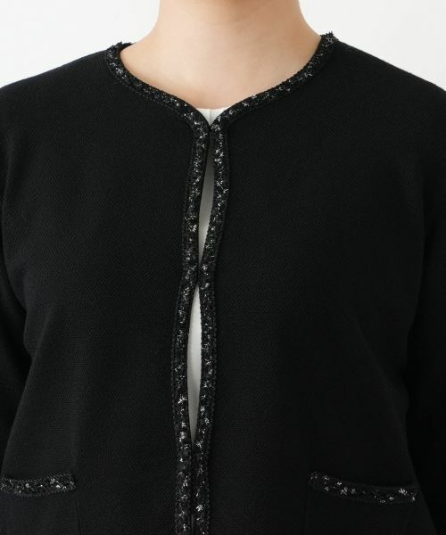 Leilian / レリアン カーディガン・ボレロ | ラメトリムショートカーディガン【Leilian WHITE LABEL】 | 詳細7