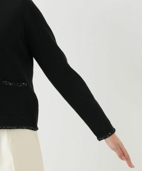 Leilian / レリアン カーディガン・ボレロ | ラメトリムショートカーディガン【Leilian WHITE LABEL】 | 詳細9