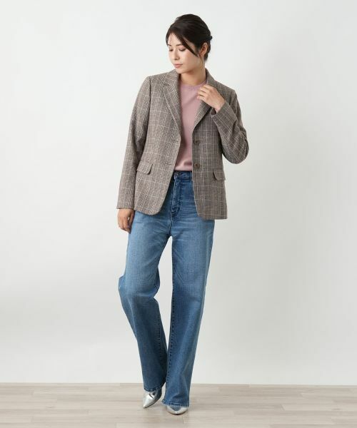 Leilian / レリアン テーラードジャケット | チェック柄ストレッチブレザー【25年10月カタログ】 | 詳細1