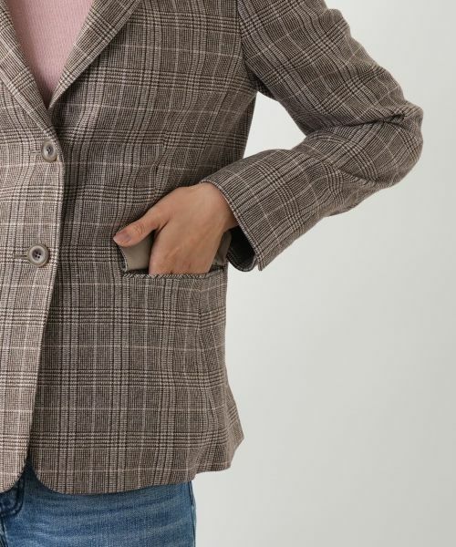 Leilian / レリアン テーラードジャケット | チェック柄ストレッチブレザー【25年10月カタログ】 | 詳細11