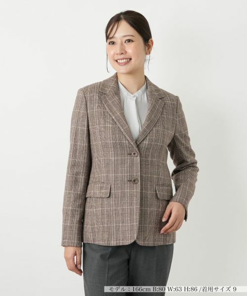 Leilian / レリアン テーラードジャケット | チェック柄ストレッチブレザー【25年10月カタログ】 | 詳細12