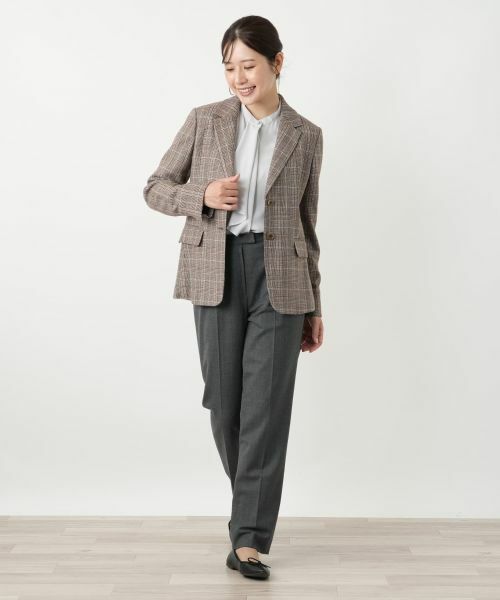 Leilian / レリアン テーラードジャケット | チェック柄ストレッチブレザー【25年10月カタログ】 | 詳細13
