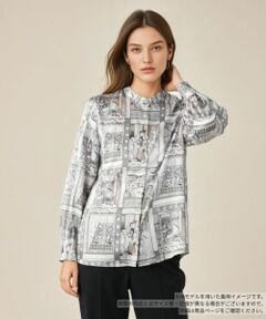 Leilian / レリアン シャツ・ブラウス | プリントバンドカラーブラウス【RATTI】
