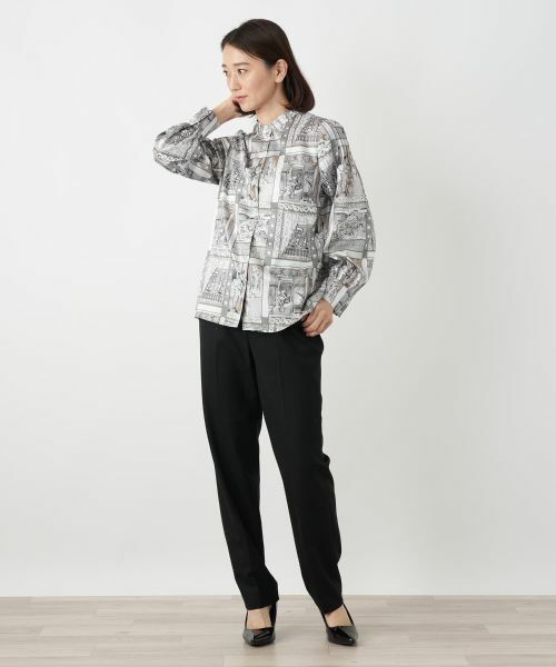 Leilian / レリアン シャツ・ブラウス | プリントバンドカラーブラウス【RATTI】 | 詳細1