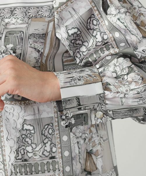 Leilian / レリアン シャツ・ブラウス | プリントバンドカラーブラウス【RATTI】 | 詳細10