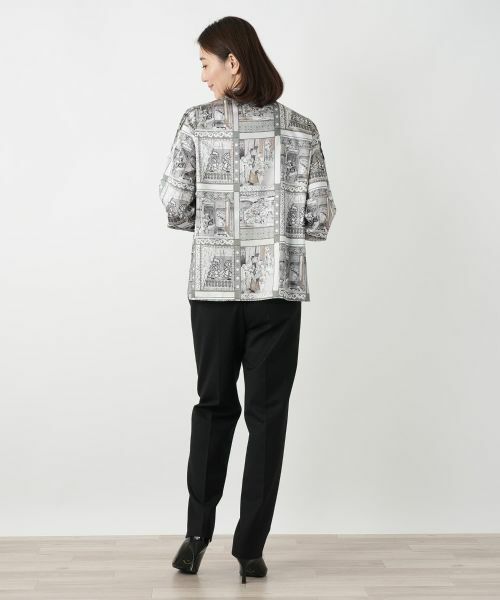 Leilian / レリアン シャツ・ブラウス | プリントバンドカラーブラウス【RATTI】 | 詳細3