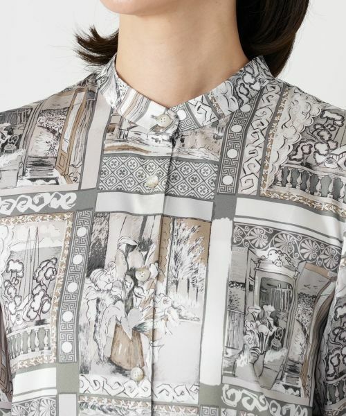 Leilian / レリアン シャツ・ブラウス | プリントバンドカラーブラウス【RATTI】 | 詳細7