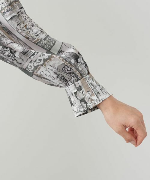 Leilian / レリアン シャツ・ブラウス | プリントバンドカラーブラウス【RATTI】 | 詳細9