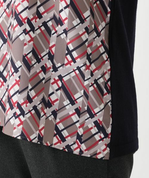 Leilian / レリアン ニット・セーター | チェック切替クルーネックニット【RATTI】 | 詳細10