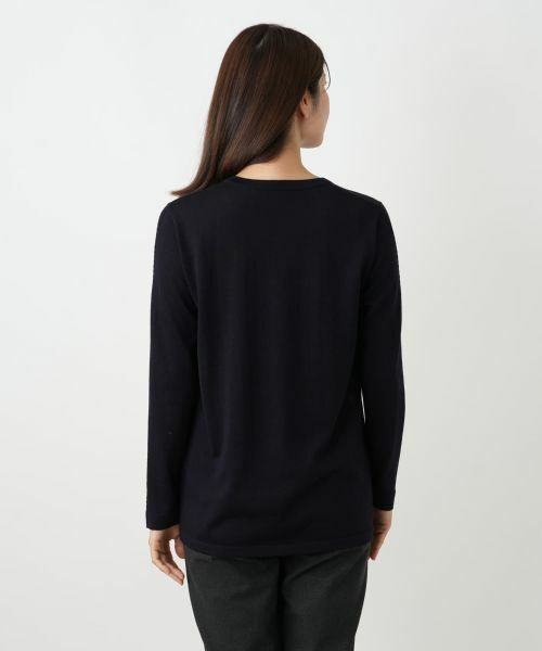 Leilian / レリアン ニット・セーター | チェック切替クルーネックニット【RATTI】 | 詳細6