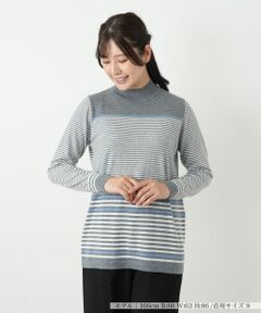 Leilian / レリアン ニット・セーター | ボーダーハイネックニット【25年10月カタログ】