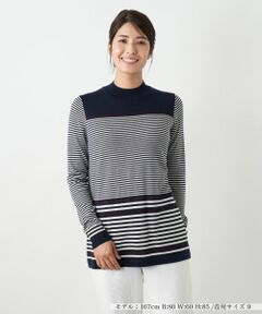 Leilian / レリアン ニット・セーター | ボーダーハイネックニット【25年10月カタログ】