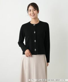 Leilian / レリアン カーディガン・ボレロ | ビジュー付きレーヨン混カーディガン【25年10月カタログ】