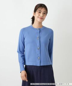 Leilian / レリアン カーディガン・ボレロ | ビジュー付きレーヨン混カーディガン【25年10月カタログ】